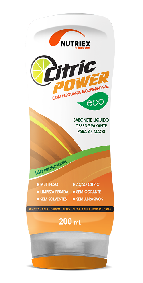 SABONETE LIQ DESENGR CITRIC POWER ECO C ESFOLIANTE 200ML NUTRIEX