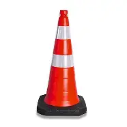CONE REFLETIVO 75CM LARANJA/BRANCO C/ PESO NA BASE KTELI