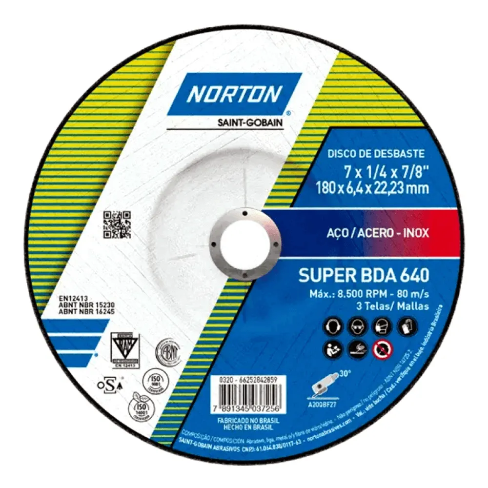 DISCO DESBASTE NORTON SUPER BDA640 180X6.4X22.23